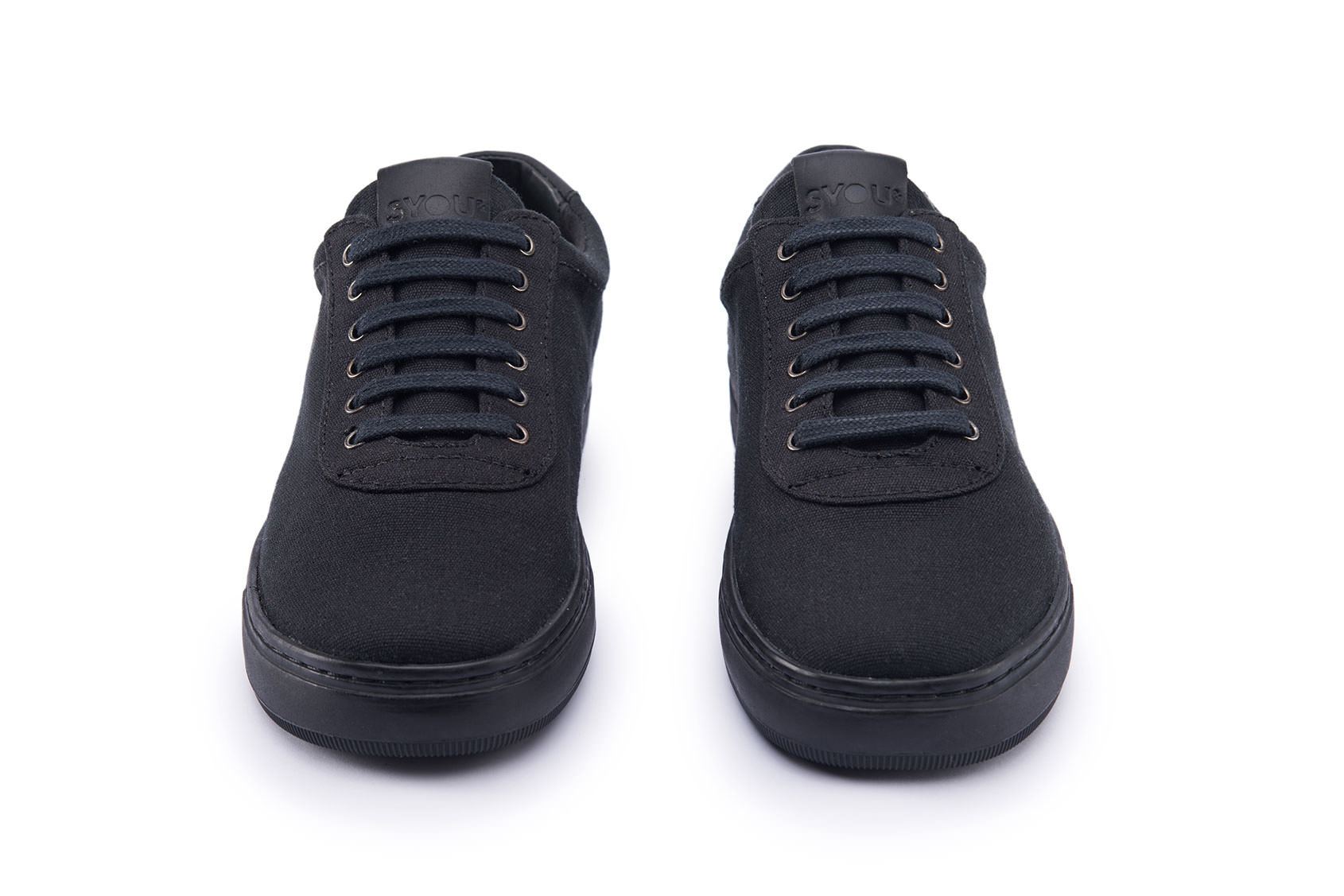 Co 13 all black sneakers syou front