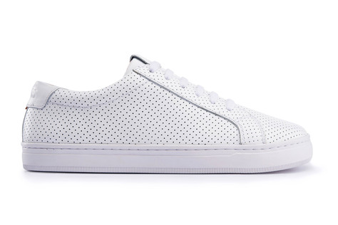 Featured syou co l03 all white leather dot side view